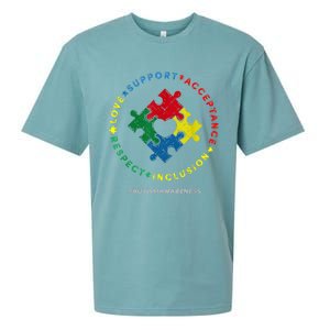 Respect Love Support Autism Awareness Month Wo  Sueded Cloud Jersey T-Shirt