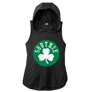 Retro Look Southie Irish St Patricks Day Distressed Gift Ladies PosiCharge Tri-Blend Wicking Draft Hoodie Tank