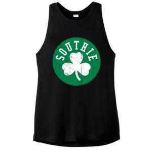 Retro Look Southie Irish St Patricks Day Distressed Gift Ladies PosiCharge Tri-Blend Wicking Tank