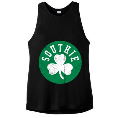 Retro Look Southie Irish St Patricks Day Distressed Gift Ladies PosiCharge Tri-Blend Wicking Tank