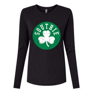 Retro Look Southie Irish St Patricks Day Distressed Gift Womens Cotton Relaxed Long Sleeve T-Shirt