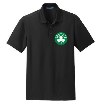 Retro Look Southie Irish St Patricks Day Distressed Gift Dry Zone Grid Polo