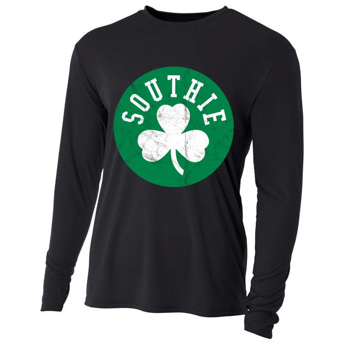 Retro Look Southie Irish St Patricks Day Distressed Gift Cooling Performance Long Sleeve Crew
