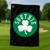 Retro Look Southie Irish St Patricks Day Distressed Gift Golf Towel