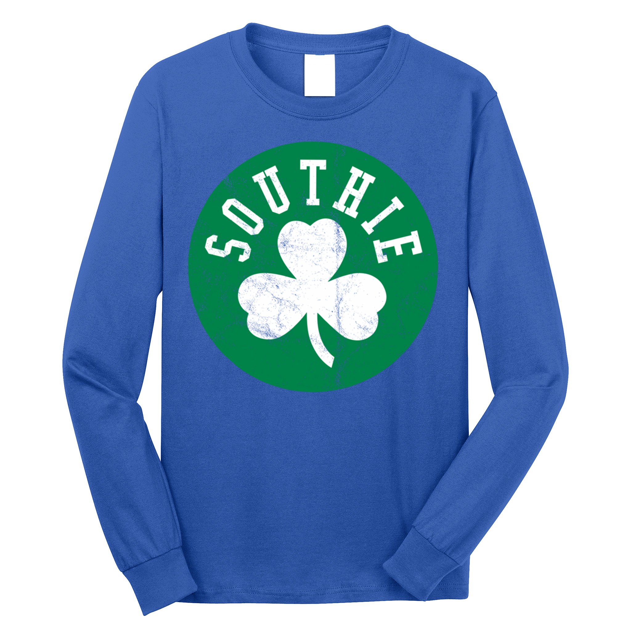 Retro Look Southie Irish St Patricks Day Distressed Gift Long Sleeve Shirt