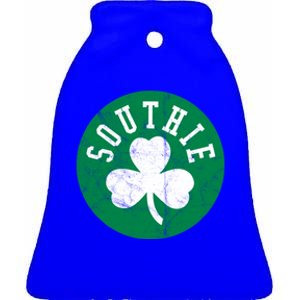 Retro Look Southie Irish St Patricks Day Distressed Gift Ceramic Bell Ornament