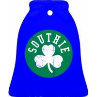 Retro Look Southie Irish St Patricks Day Distressed Gift Ceramic Bell Ornament