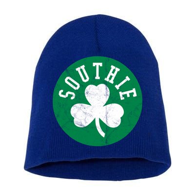 Retro Look Southie Irish St Patricks Day Distressed Gift Short Acrylic Beanie