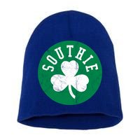 Retro Look Southie Irish St Patricks Day Distressed Gift Short Acrylic Beanie