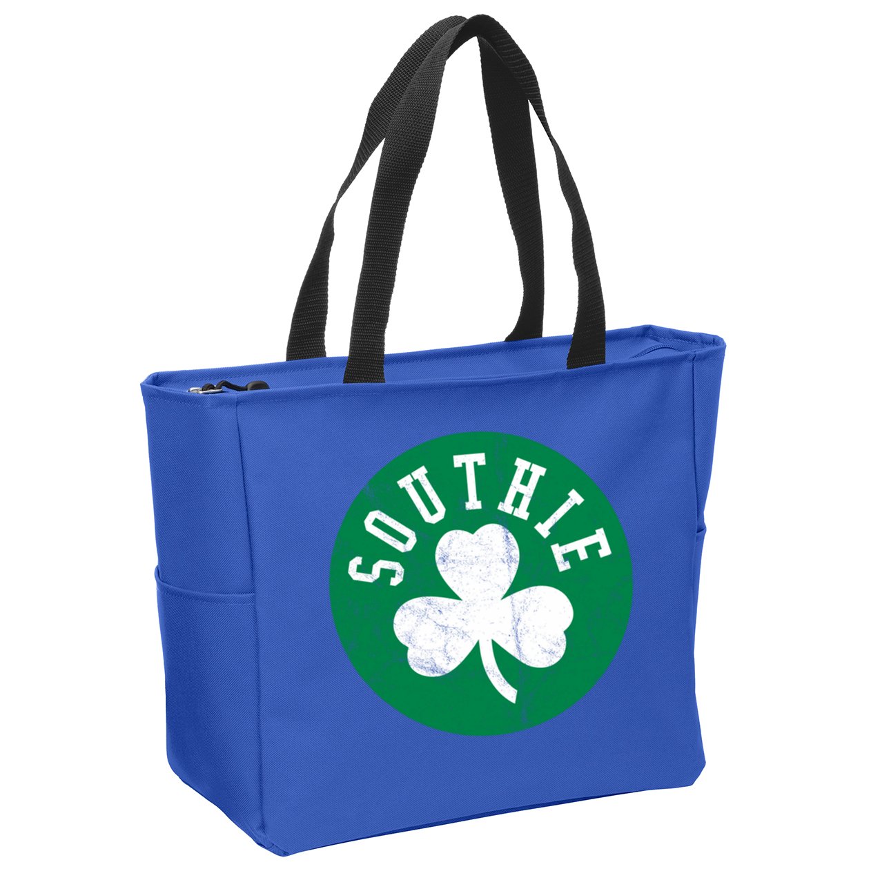 Retro Look Southie Irish St Patricks Day Distressed Gift Zip Tote Bag