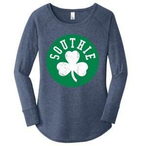 Retro Look Southie Irish St Patricks Day Distressed Gift Women's Perfect Tri Tunic Long Sleeve Shirt