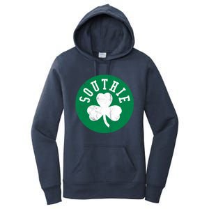 Retro Look Southie Irish St Patricks Day Distressed Gift Women's Pullover Hoodie