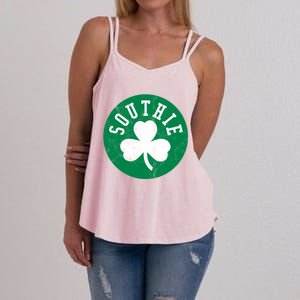 Retro Look Southie Irish St Patricks Day Distressed Gift Women's Strappy Tank