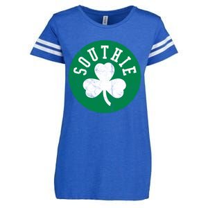 Retro Look Southie Irish St Patricks Day Distressed Gift Enza Ladies Jersey Football T-Shirt