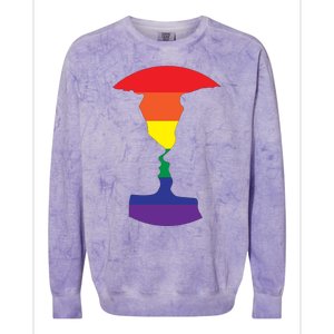 Rainbow Love Silhouette Of Two People Design Colorblast Crewneck Sweatshirt