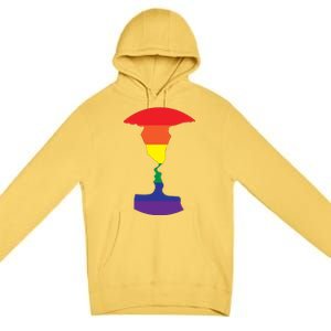 Rainbow Love Silhouette Of Two People Design Premium Pullover Hoodie