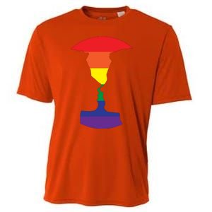 Rainbow Love Silhouette Of Two People Design Cooling Performance Crew T-Shirt