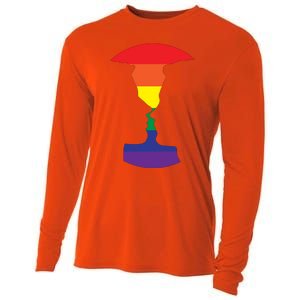 Rainbow Love Silhouette Of Two People Design Cooling Performance Long Sleeve Crew