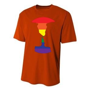 Rainbow Love Silhouette Of Two People Design Performance Sprint T-Shirt