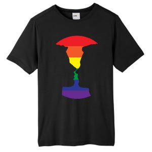 Rainbow Love Silhouette Of Two People Design Tall Fusion ChromaSoft Performance T-Shirt