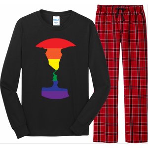 Rainbow Love Silhouette Of Two People Design Long Sleeve Pajama Set