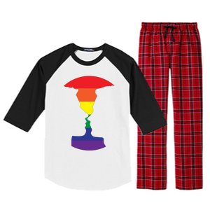 Rainbow Love Silhouette Of Two People Design Raglan Sleeve Pajama Set