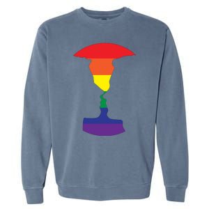 Rainbow Love Silhouette Of Two People Design Garment-Dyed Sweatshirt