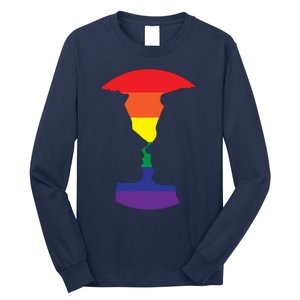 Rainbow Love Silhouette Of Two People Design Long Sleeve Shirt