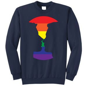 Rainbow Love Silhouette Of Two People Design Sweatshirt