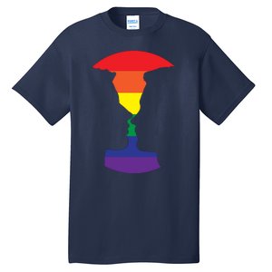 Rainbow Love Silhouette Of Two People Design Tall T-Shirt