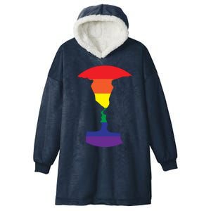 Rainbow Love Silhouette Of Two People Design Hooded Wearable Blanket