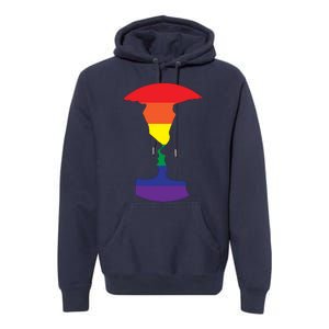 Rainbow Love Silhouette Of Two People Design Premium Hoodie