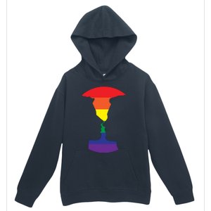 Rainbow Love Silhouette Of Two People Design Urban Pullover Hoodie