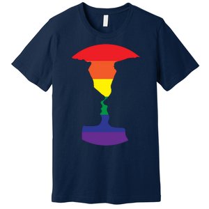 Rainbow Love Silhouette Of Two People Design Premium T-Shirt