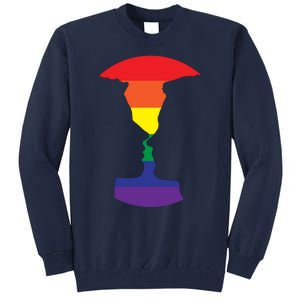 Rainbow Love Silhouette Of Two People Design Tall Sweatshirt