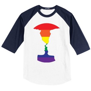 Rainbow Love Silhouette Of Two People Design Baseball Sleeve Shirt