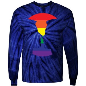 Rainbow Love Silhouette Of Two People Design Tie-Dye Long Sleeve Shirt