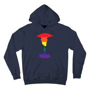 Rainbow Love Silhouette Of Two People Design Tall Hoodie