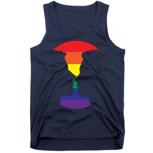 Rainbow Love Silhouette Of Two People Design Tank Top