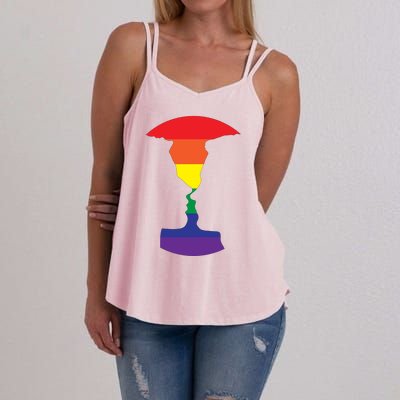 Rainbow Love Silhouette Of Two People Design Women's Strappy Tank