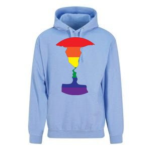 Rainbow Love Silhouette Of Two People Design Unisex Surf Hoodie