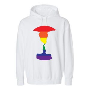 Rainbow Love Silhouette Of Two People Design Garment-Dyed Fleece Hoodie