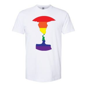 Rainbow Love Silhouette Of Two People Design Softstyle CVC T-Shirt