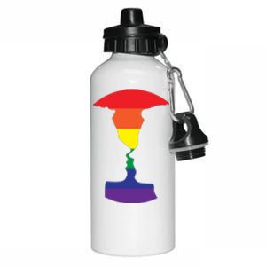 Rainbow Love Silhouette Of Two People Design Aluminum Water Bottle