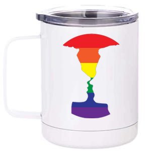 Rainbow Love Silhouette Of Two People Design 12 oz Stainless Steel Tumbler Cup