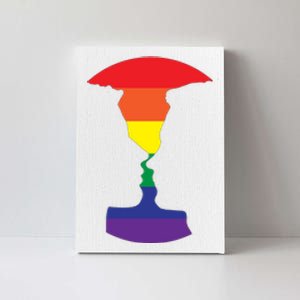 Rainbow Love Silhouette Of Two People Design Canvas