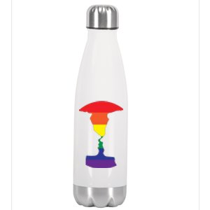 Rainbow Love Silhouette Of Two People Design Stainless Steel Insulated Water Bottle