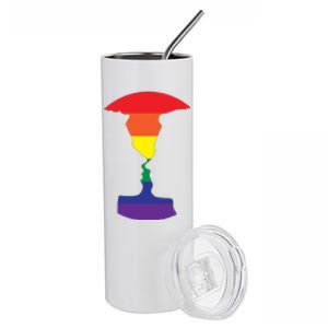 Rainbow Love Silhouette Of Two People Design Stainless Steel Tumbler