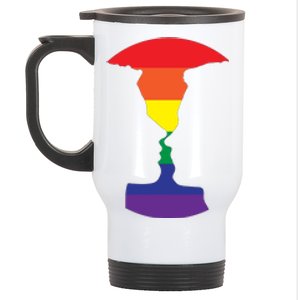 Rainbow Love Silhouette Of Two People Design Stainless Steel Travel Mug