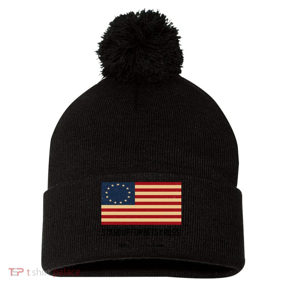 Rush Limbaugh Stand Up For Betsy Ross Flag Pom Pom 12in Knit Beanie